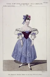 Vestuario para Madame Cinti Damoreau en el Papel de Zerlina en Don Giovanni, grabado por Maleuvre, impreso por Hautecoeur-Martinet