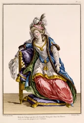 Traje para la esposa del Sultán en La Comedie Francaise, impresión de Patus