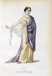 Vestuario para el personaje de Fedra en la obra del mismo nombre de Jean Racine (1639-1699) siglo XIX París, Comedia Francesa