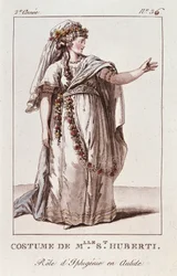 Traje de la Srta. Huberti para el papel de Ifigenia en Aulide de Gluck