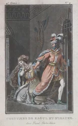 Trajes de Raoul e Isaure, de la ópera Raoul Barba Azul, 1790