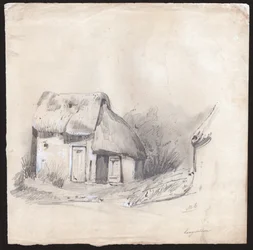 Cabaña en Francia (Dibujo, ca. 1830)