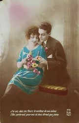Pareja con flores, 1910-20