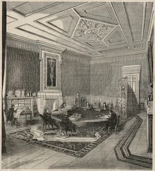 Cour des comptes - sala de comités - Grabado en "Tableau-de-Paris" por Edmond Texier 1852