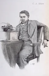 Ilustración de portada de La Revue Illustrée que representa a Thomas Alva Edison, 1889