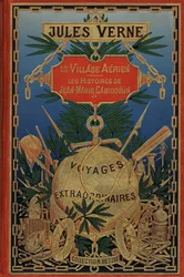 Portada del libro "La aldea aérea" de 1901 de Julio Verne (impresión)