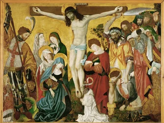 Crucifixión, altar de San Jorge (pintura sobre lienzo)