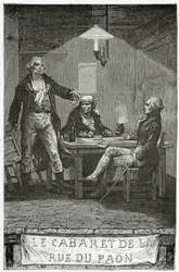 Danton, Marat, Robespierre - ilustración de Noventa y Tres