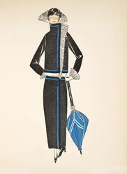Vestido de día, de una colección de láminas de moda