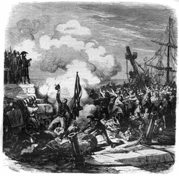 Declaración del bloqueo continental iniciado por el Decreto de Berlín en noviembre de 1806 contra Inglaterra, encargado por Napoleón I Bonaparte