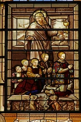 Representación de San Juan y cinco de los hijos de Ana de Montmorency