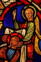 San Martín - siendo iluminado en su sueño por un ángel? (ex Varennes-Jarcy - originalmente de la Abadía de Gercy?)
