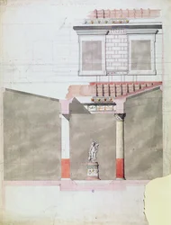 Diseño para el atrio del palacio pompeyano del Príncipe Napoleón III (1808-73)