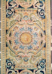 Detalle de una alfombra Savonnerie hecha para la Gran Galería del Louvre, c.1680