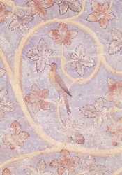 Detalle de un Pájaro, de la decoración mural del dormitorio del Papa, c.1334-62