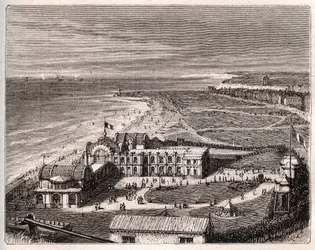 Dieppe - Normandía - grabado en “La France illustrée: géographie, histoire, administración statistique” por V.A. Malt-Brown. 1884