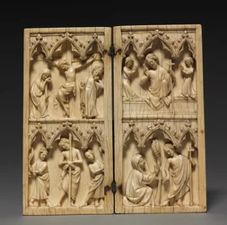 Díptico: Escenas de la Pasión y la Vida después de Cristo, c.1330-1350