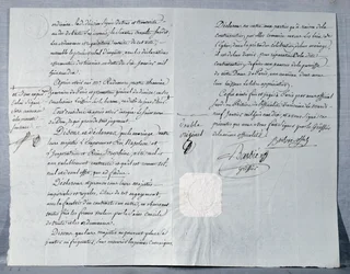 Declaración de divorcio del Emperador Napoleón Bonaparte (1769-1821) y la Emperatriz Josefina (1763-1814) 9 de enero de 1810