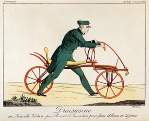Draisienne, antecesor de la bicicleta, 1820