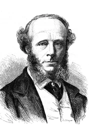 Edward Orange Wildman WITEHOUSE (1816-1890), ingeniero eléctrico inglés del cable telegráfico transatlántico. Grabado 1868