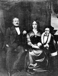 Emile Zola y sus padres, c.1846
