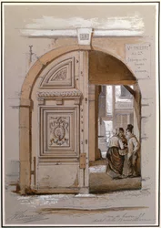 Entrada al Hotel de la Marquesa de Brinvilliers, 28 rue de Bievre, París