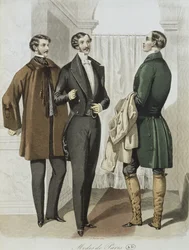 Vestido de noche, ilustración de Le Journal des Tailleurs, 16 de febrero de 1851