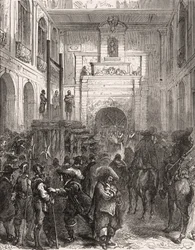 Ejecución del mariscal Henri II de Montmorency (Montmorenci) (1595-1632) en Toulouse en 1632. Grabado en “Histoire De France En Cent Paintings” por Paul Lehugeur 1891.