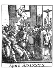 Escena de exorcismo en 1589