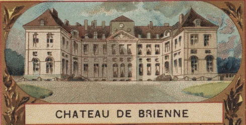 Vista exterior del Chateau de Brienne le Chateau (Brienne-le-Chateau) en el Aube (10). Cromolitografía de finales del siglo XIX.