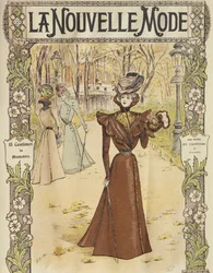 Placa de moda, ilustración de portada de La Nouvelle Mode, 12 de diciembre de 1897
