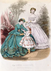 Placa de moda de La Mode Illustrée, 1865