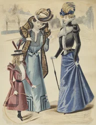 Placa de moda, en el bulevar, ilustración de La Nouvelle Mode, 1897