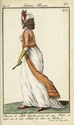 Mujer a la moda en los Campos Elíseos