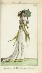Mujer a la moda con parasol
