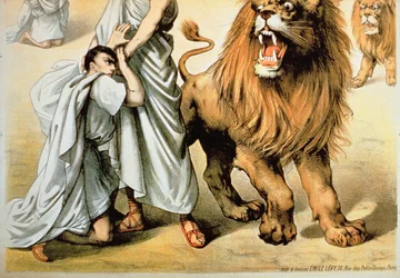 Fed to the lions (litografía en color)