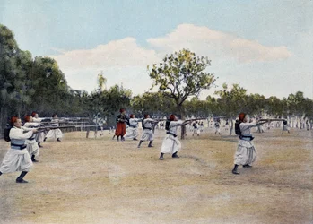 Esgrima con bayoneta - en “Álbum Militar” - Zouaves