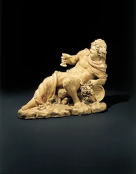 Figura de Baco reclinado con una copa de vino, c.1770