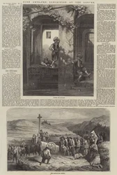 Bellas Artes, la Exposición en el Louvre (grabado)