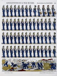 Bomberos de la ciudad de París - Imagen de Epinal, circa 1852
