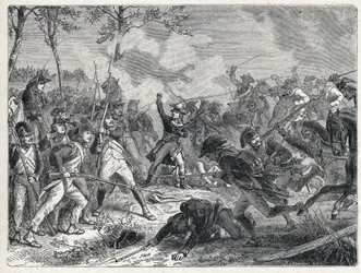 Primera coalición: Lázaro Nicolás Margarita Carnot (1753-1823) durante la Batalla de Wattignies oponiéndose a las tropas francesas al ejército austriaco el 16 de octubre de 1793