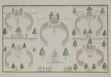 Cinco Cultos Hindúes: Shiva, Krishna, Vishnu, Brahma y la Diosa Madre del Álbum Gentil, publicado en 1774
