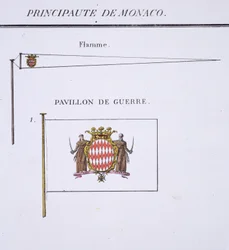 Banderas de Mónaco, de un libro francés de banderas, c.1819