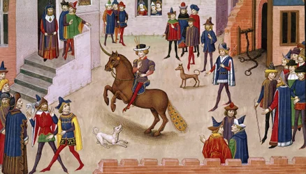 Fol.17v Cómo Alejandro Magno (356-323 a.C.) Montó a Bucéfalo, de la Histoire du Grand Alexandre 1460