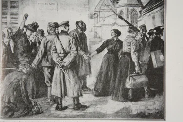 Removiendo por la fuerza a civiles franceses de Lille a colonias de trabajo alemanas, 1914-19