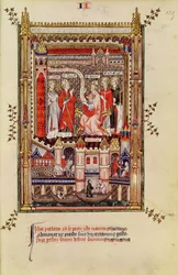 San Saintin y San Antonin, siendo instados a escribir la historia de la vida de San Denis, de la Vie de St. Denis, 1317