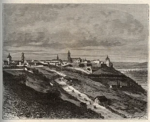 Francia, Champagne-Ardenne, Haute-Marne (52), Langres - grabado en “La France illustrée: géographie, histoire, administración statistique” por V.-A. Malt-Brown. 1884