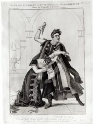 Francois-Joseph Talma (1763-1826) como Hamlet y Mademoiselle Duchenois como Gertrude, en 