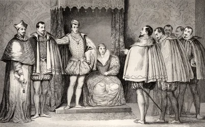 Francisco II (1544-60) dice a los diputados parlamentarios que el Duque de Guisa y el Cardenal gobernarán el Estado, de 
