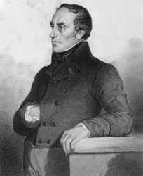 François Guizot (1787 - 1874), político e historiador francés - grabado en “Histoire de la vie politique et privée de Louis Philippe”